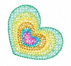 SAMPLE SALE Rainbow Heart Echo Motif