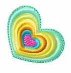 SAMPLE SALE Rainbow Heart Echo Satin