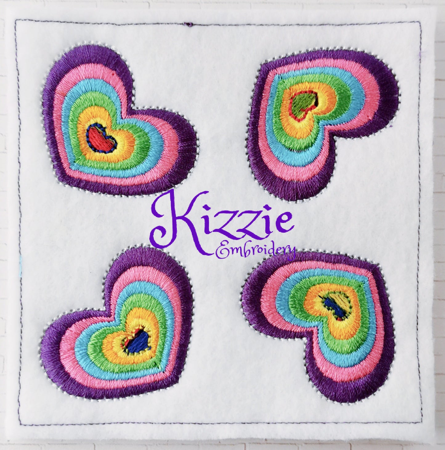 Rainbow Heart Echo Satin