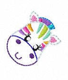 SAMPLE SALE Rainbow Zebra Head