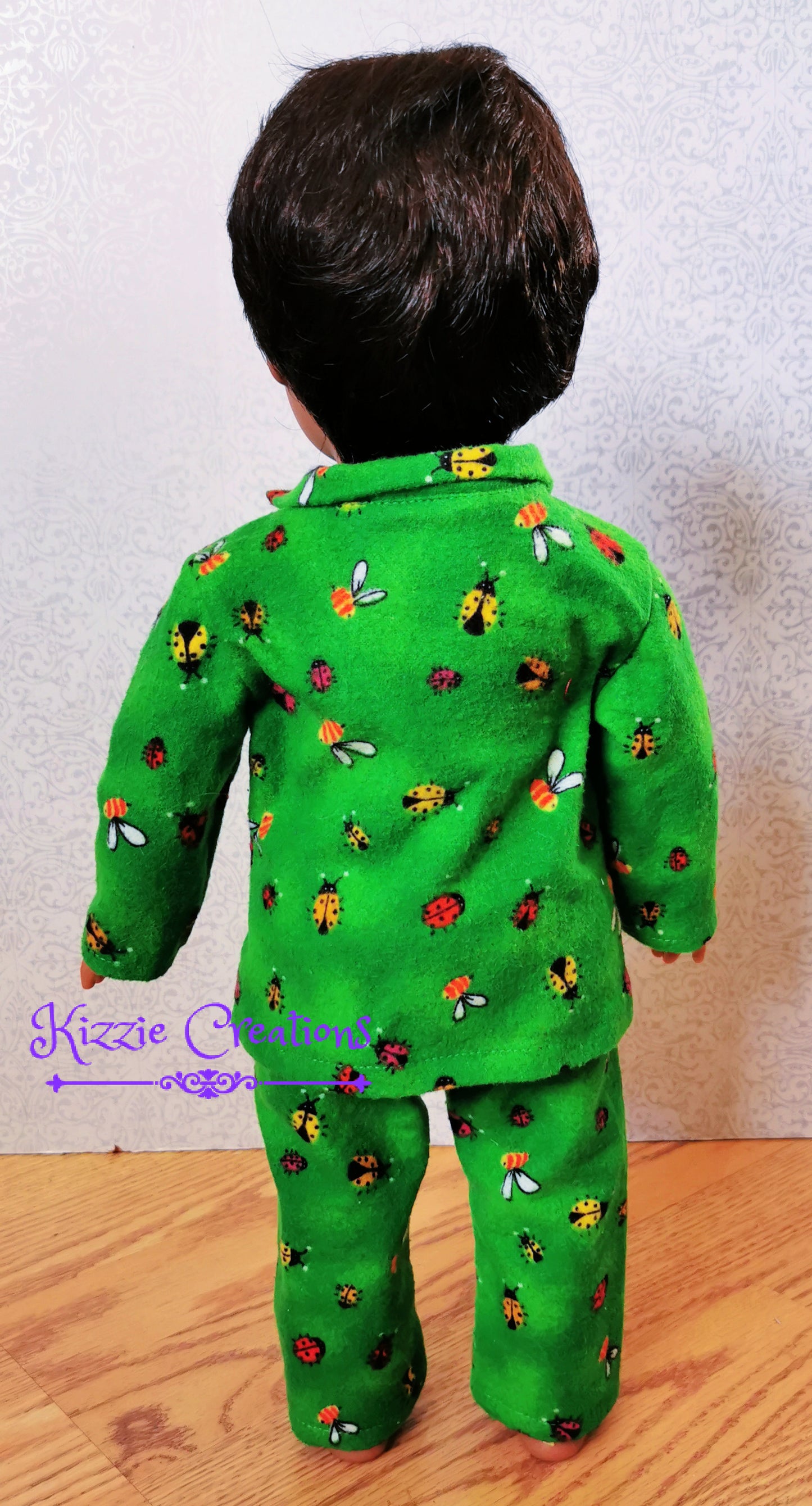 Green Marbled Pants Set Flannel Doll Pajamas