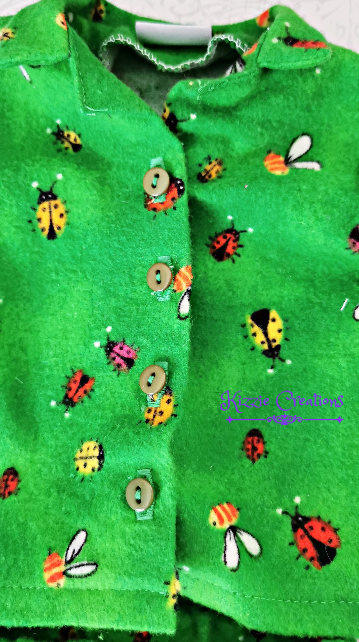 Green Marbled Pants Set Flannel Doll Pajamas