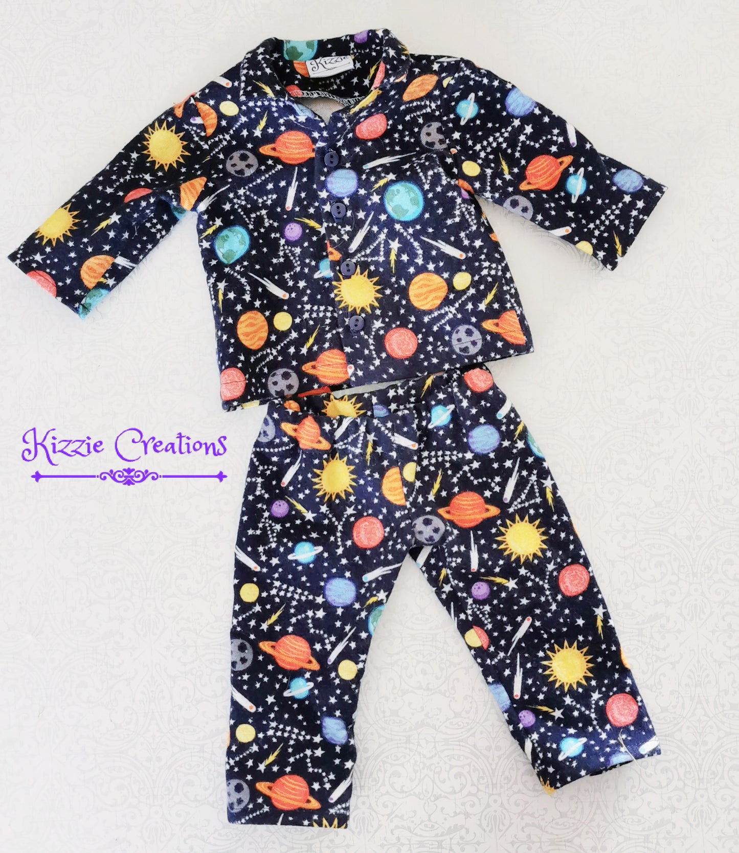 Space Pants Set Flannel Doll Pajamas