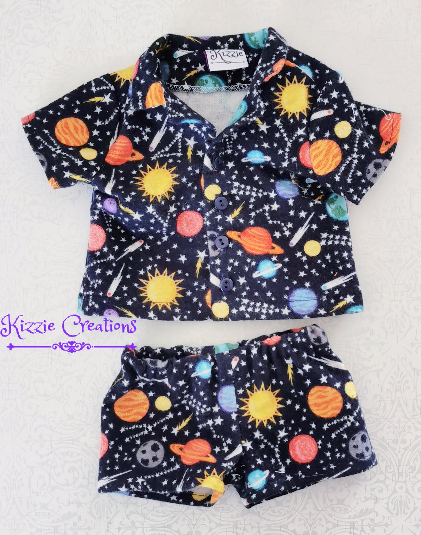 Space Shorts Set Flannel Doll Pajamas