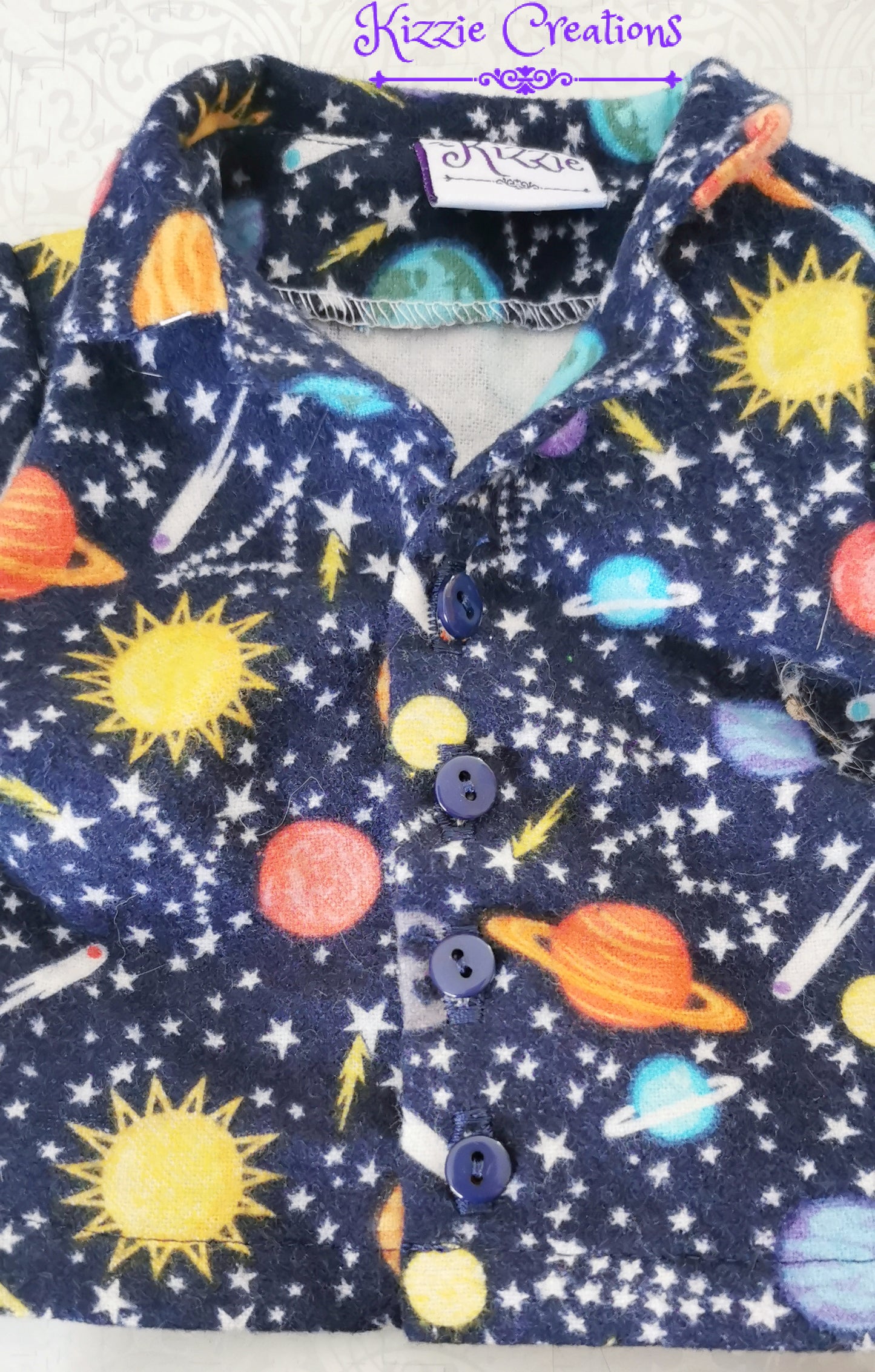 Space Shorts Set Flannel Doll Pajamas