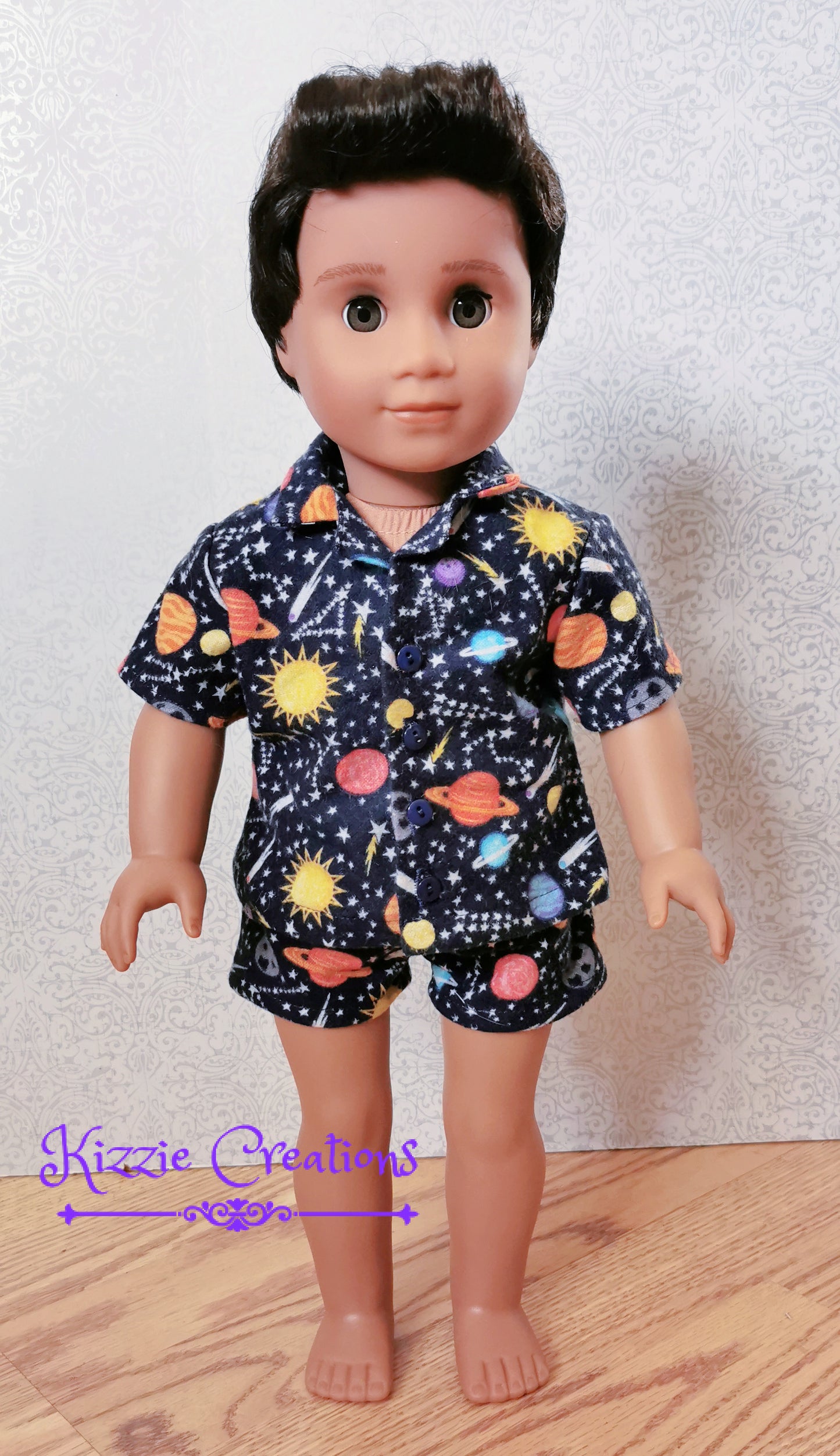 Space Shorts Set Flannel Doll Pajamas