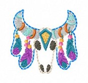 SAMPLE SALE Skull BOHO Feather