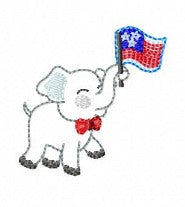 SAMPLE SALE Elephant Patriotic Boy