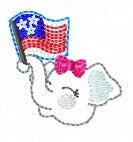 SAMPLE SALE Elephant Patriotic Girl Head