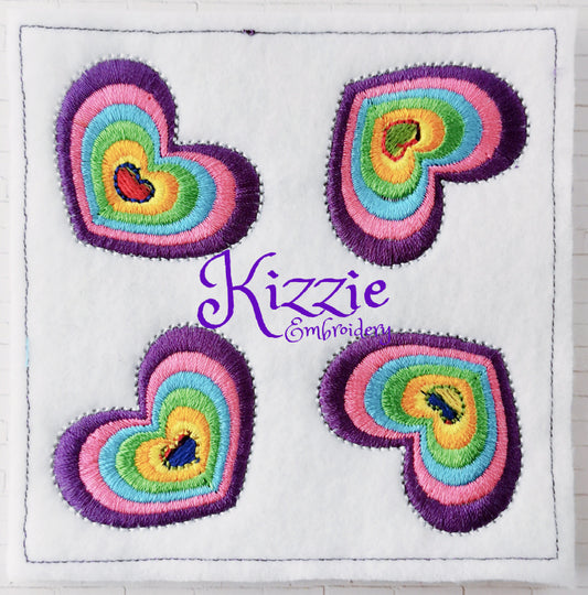 Rainbow Heart Echo Satin