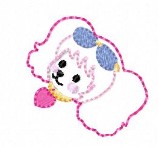 SAMPLE SALE Pink Dog Head