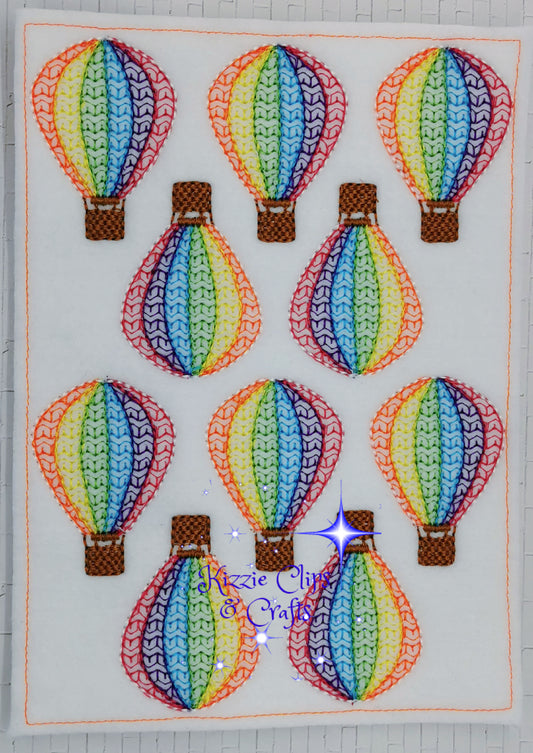 Rainbow Hot Air Balloon Chevron Pattern