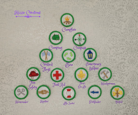 Individual Doll Merit Badges Set 1