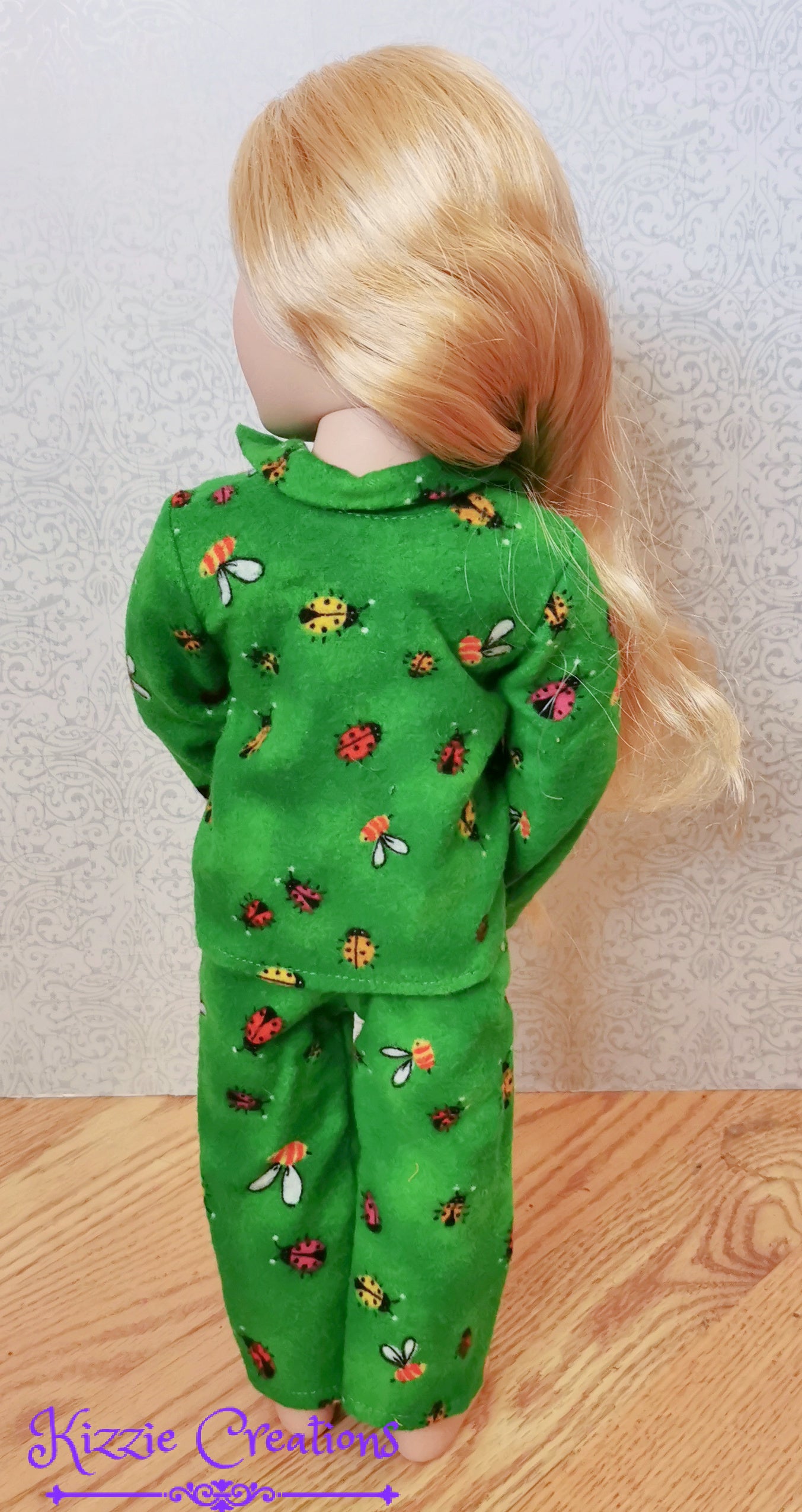 Green Marbled Pants Set Flannel Doll Pajamas