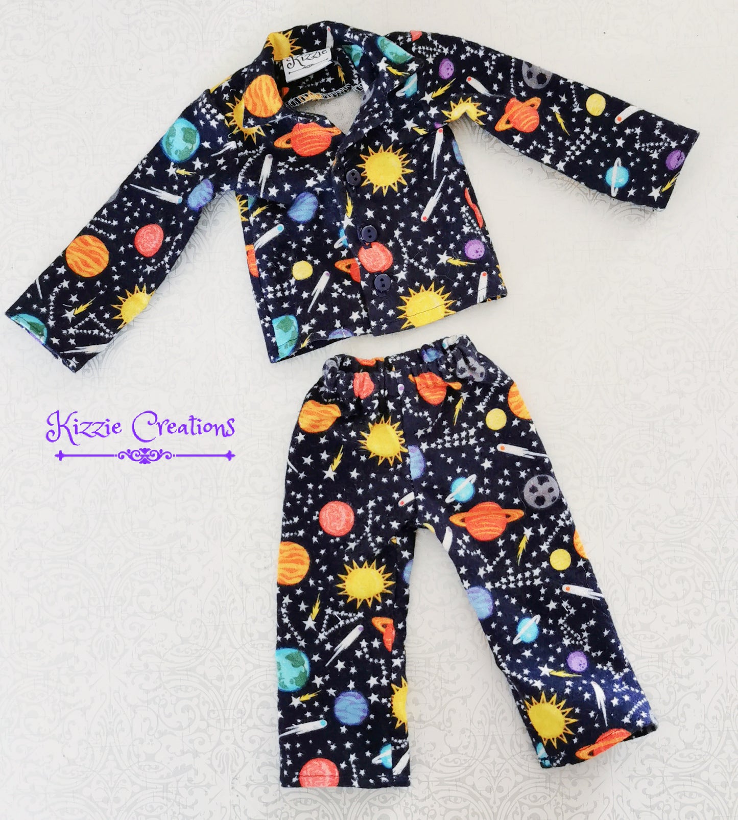 Space Pants Set Flannel Doll Pajamas
