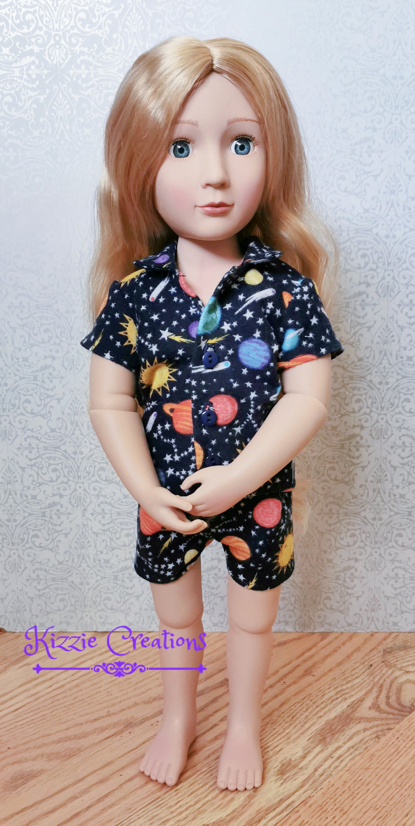 Space Shorts Set Flannel Doll Pajamas