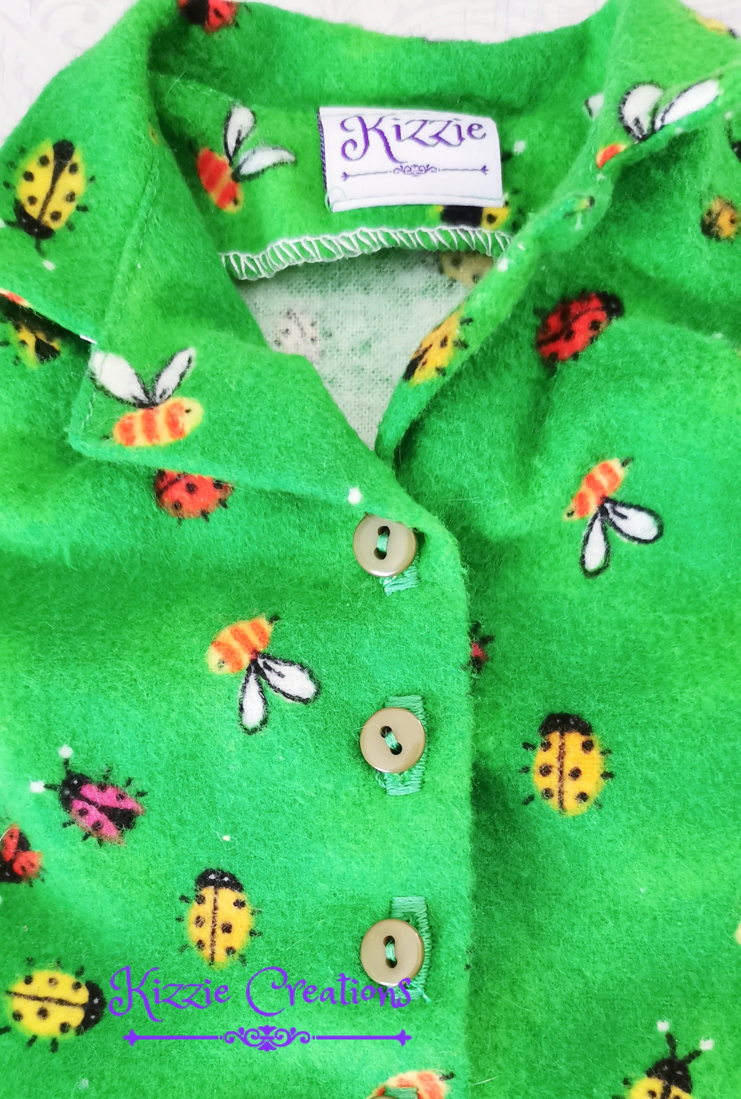 Green Marbled Shorts Set Flannel Doll Pajamas