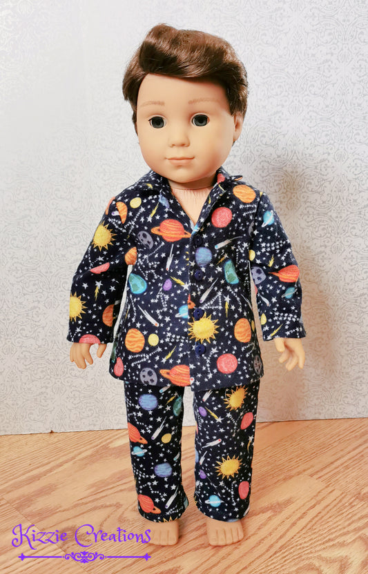 Space Pants Set Flannel Doll Pajamas