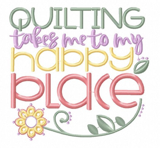 Quilt Happy Place Tote Bag