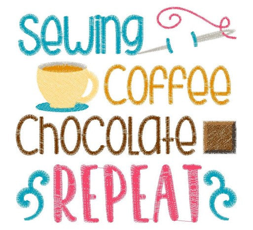 Sewing Coffee Chocolate Tote Bag