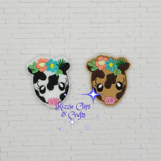 Cow Floral Wreath Head