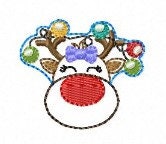 SAMPLE SALE Reindeer Rudy Cutie Lights Girl Bow